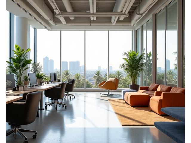 Ampio open space dell'ufficio Benessere Zenit con vista su Porta Nuova e aree verdi