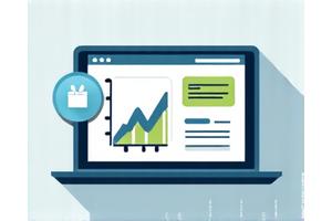 Grafici stilizzati su un tablet che mostrano l'analisi dell'utilizzo del sito web