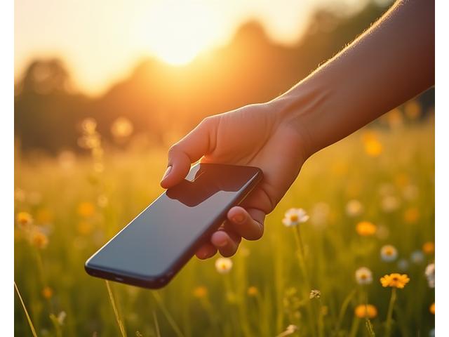 Persona che lascia cadere uno smartphone e si gode un paesaggio naturale, simboleggiando il digital detox e la libertà dalla tecnologia