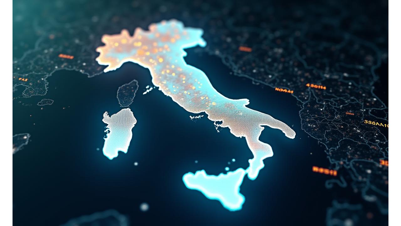 Mappa interattiva dell'Italia con indicatori di tendenze di benessere, inclusi fitness, alimentazione e ricerche wellness, visualizzati in tempo reale