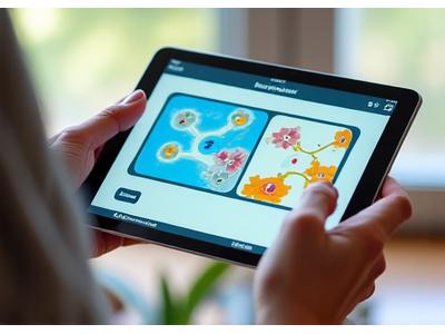 Schermata di una app di brain training con esercizi di memoria.